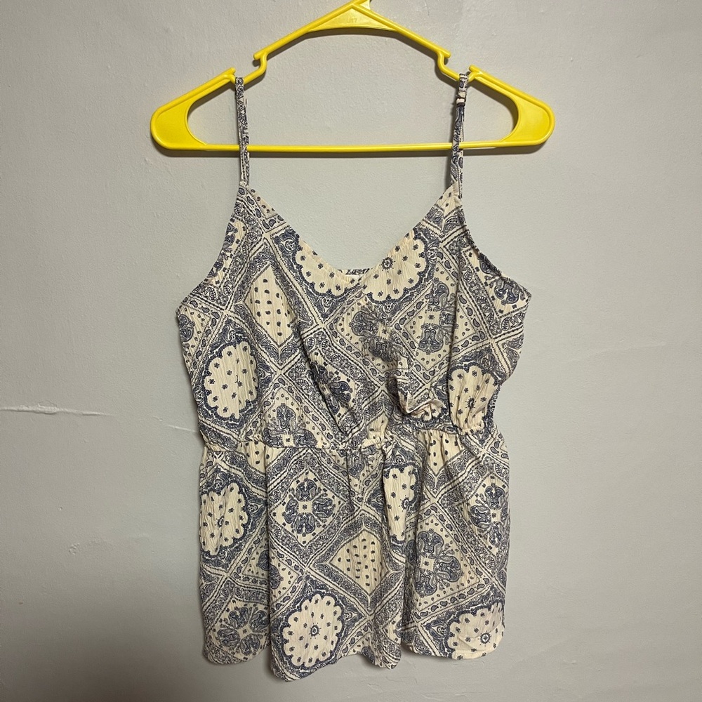 Stylish Blue and Cream Camisole Top